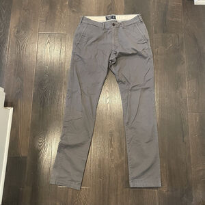 Abercrombie & Fitch Men’s Langdon Slim Stretch Grey Chino Pants 32x34 Dress Pant